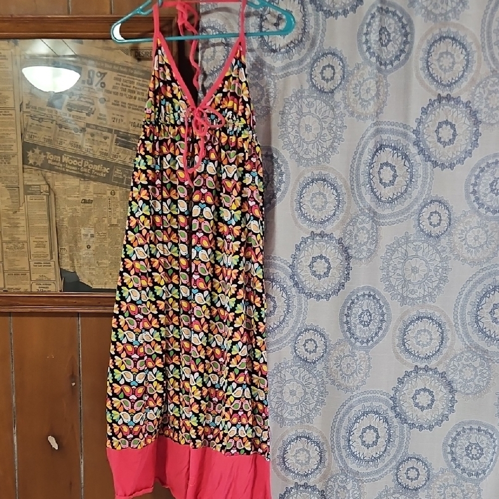 Joe Boxer Multicolor Halter Dress with Pink Accents